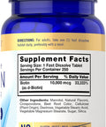 Carlyle Biotin 10000Mcg | 250 Fast Dissolve Tablets | Max Strength | Vegetarian, Non-Gmo, Gluten Free Supplement