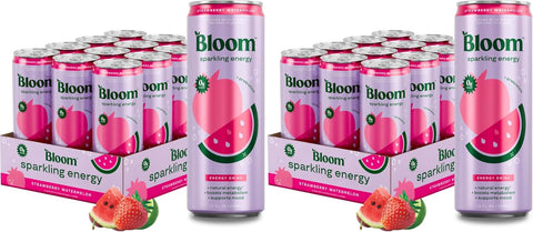 Bloom Nutrition Sparkling Energy Drink - Apple Crisp / Glacier Crush Variety Pack - Natural Caffeine, Zero Sugar, 180mg Caffeine - Antioxidant-Rich with Green Coffee Bean, Green Tea Extract, Prebiotics - 12oz 12 Pack