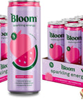 Bloom Nutrition Sparkling Energy Drink for Focus, Natural Caffeine, Zero Sugar, 180mg Caffeine, Antioxidant-Rich with Green Coffee Bean, Green Tea Extract, & Prebiotics, Raspberry Lemon 12oz 12 Pack
