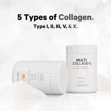 Codeage Multi Collagen Protein Capsules & Probiotics for Women Bundle | Multi Collagen Pills Collagen Types I II II V & X 90 Count | Prebiotics & Probiotics for Women - Soy & Dairy 60 Count