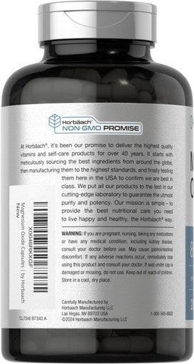 Horbaach Magnesium Oxide 200 Capsules 865 Mg