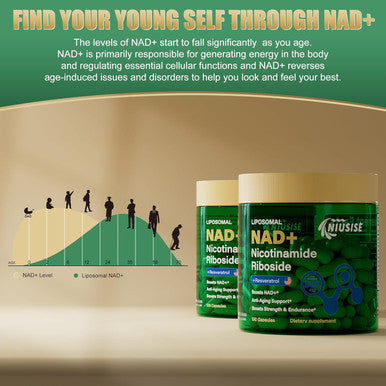 Nad Supplement, Nad Nicotinamide Riboside 900 Mg For Men And Women, Liposomal Nad+ Supplement With Nicotinamide Riboside, Resveratrol & Quercetin, Energy, Boost Nad+, 100 Capsules