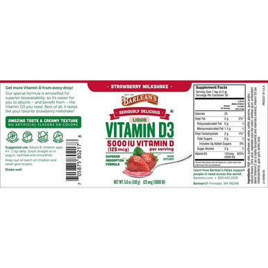 Barleans Strawberry Milkshake with Vitamin D3 All Natural Olive Leaf Complex Immune Support Bundle