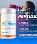 Ketond Collagen Peptides Collagen Peptides for Nails, Hair, Joints and Skin Unflavored (20 Servings)
