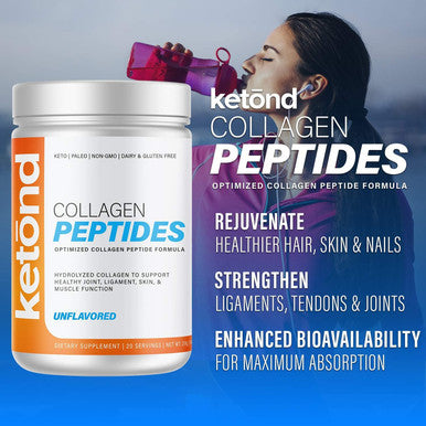 Ketond Collagen Peptides Collagen Peptides for Nails, Hair, Joints and Skin Unflavored (20 Servings)