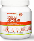 NutriBiotic Sodium Ascorbate Buffered Vitamin C Powder 2.2 Lb Vegan NonAcidic and Easier on Digestion Than Ascorbic Acid Essential Immune Support and Antioxidant Supplement Gluten and GMO