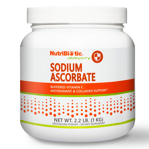NutriBiotic Sodium Ascorbate Buffered Vitamin C Powder 2.2 Lb Vegan NonAcidic and Easier on Digestion Than Ascorbic Acid Essential Immune Support and Antioxidant Supplement Gluten and GMO