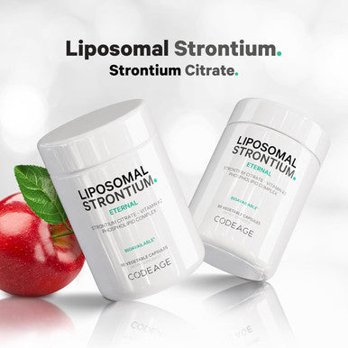 Codeage Liposomal Strontium Supplement - Strontium Citrate Vitamin K2 MK-7 Liposomal Delivery Non-GMO Mineral Strontium Gluten- - 90 Capsules