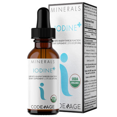 Codeage USDA Organic Iodine Drops 250 Mcg - 1+ Year Supply - Liquid Iodine Supplement Iodine Drops Solution - Pure, Clear Iodine - Vegan Iodine Liquid Drop - 2 fl oz
