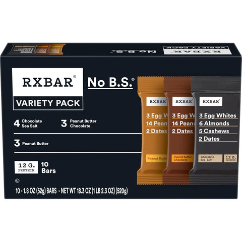 RXBAR Protein Bars, Protein Snack, Snack Bars, Peanut Butter Chocolate, 22oz Box (12 Count)