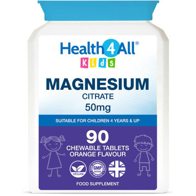 Health4All Kids Magnesium Sublingual 60 Tablets not Capsules or Gummies for Anxiety Sleep Ticks Vegan Magnesium Citrate for Children