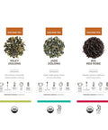 Teabloom Masters Collection - Six Rare Single-Origin Organic Loose Leaf Teas - Milky Oolong White Silver Needle Big Red Robe Golden Monkey Jade Oolong and White Tip Oolong
