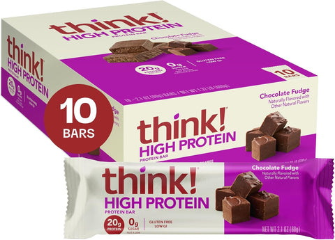 think! Protein Bars, High Protein Snacks, Gluten Free, Kosher Friendly,Variety Pack, Nutrition Bars, 2.1 Oz per Bar, 12 Count (Packaging May Vary)