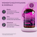 Women'S Multivitamins And Minerals - 24 Essential Active Vitamins And Minerals With Added Hyaluronic Acid - 180 Vegan Tablets - No Synthetic Fillers Or Binders - Made In The Uk By Nutravita