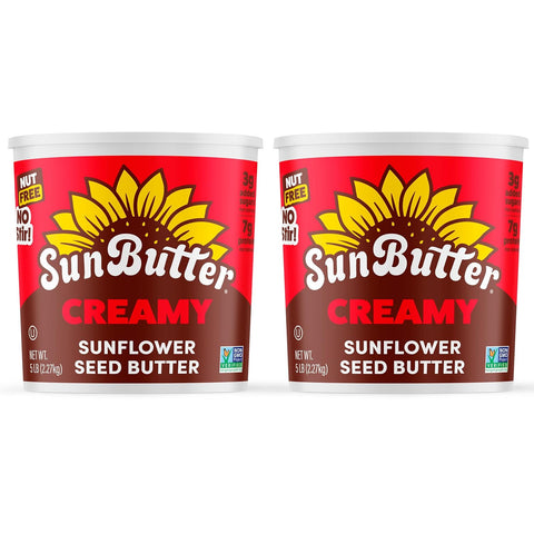 SunButter No Sugar Added Sunflower Seed Butter, 16 oz (6 Pack of 6) - Nut Free Spread with 7g Plant-Based Protein, Roasted Rich & Savory Flavor, Smooth Texture, Vegan, Kosher & Non-GMO