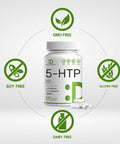 Deal Supplement 5-HTP 200mg Per Serving 240 Capsules 98% African Derived Griffonia Seed Extract | 4 in 1 Formula | Plus Active L Theanine L Tryptophan & GABA | Relaxation Support Supplement