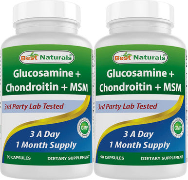 Best Naturals Glucosamine Chondroitin Msm Supplements 2600 Mg Per Serving 90 Capsules (90 Count (Pack Of 2))