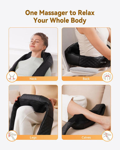 Knqze Neck Massager With Heat Neck Massager For Pain Relief Deep Tissue 4D Deep Tissue Kneading Massage For Back Leg Full Body Muscle Pain Relief Ergonomic Design Ideal For Women Men Not Cordless