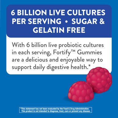Nature's Way Fortify Probiotic Gummies, 6 Billion, Color12, Berry Flavored, 60 Count