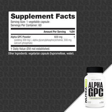Nutrabio Alpha GPC Brain Support & Improved Memory Function 300mg - 60 Vegetable Capsules
