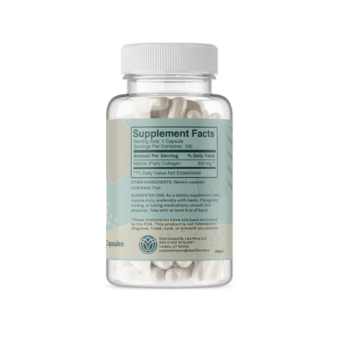 Like Mine Marine Collagen (100 Capsules) No Fillers Pure & Natural Bioavailable
