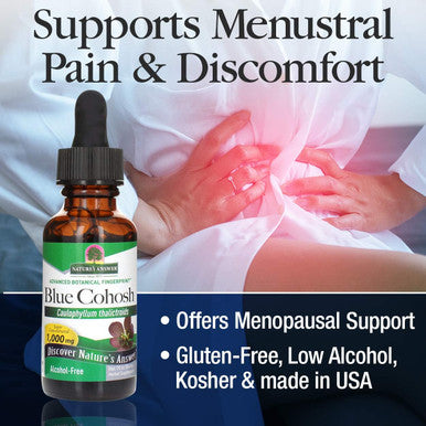Nature'S Answer Alcohol- Blue Cohosh Root 1-Fluid Ounce | Childbirth Support | Hot Flash Reliever Menopausal Aid | Women's Health