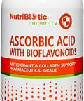 NutriBiotic Ascorbic Acid with Bioflavonoids Powder Highly Soluble Antioxidant and Collagen Support Supplement 2000 Mg Vitamin C with Lemon Bioflavonoid Complex Vegan Gluten and GMOFree 16 Oz