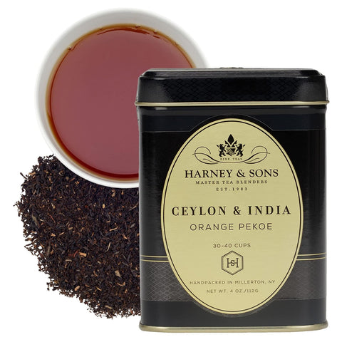 Harney & Sons Herbal Hot Cinnamon Spice Rooibos Tea Tin, 4 oz | Caffeine-free rooibos with cinnamon, orange peel, and cloves. No sugar added.