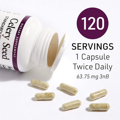 Celery Seed Extract by Natural Factors Herbal Supplement for a Healthy Circulatory System 120 Capsules