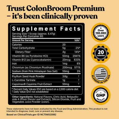 Colonbroom Premium Weight Loss Supplement (Strawberry) - Colon Broom Psyllium Husk Fiber Powder Drink - Gluten , Non-Gmo Colon Cleanse For Bloating Relief & Gut Health, 60 Servings