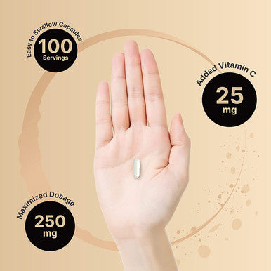 NatureBell Plant Based Hyaluronic Acid Supplements 250mg Hyaluronic Acid with 25mg Vitamin C Per Serving 200 Capsules 2 in 1 Formula Supports Skin Hydration Joints Lubrication and Antioxidant