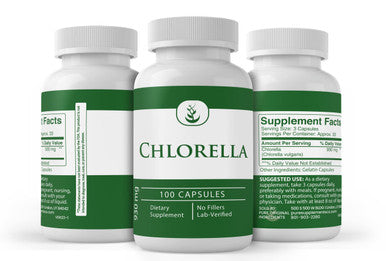 PURE ORIGINAL INGREDIENTS Chlorella, (100 Capsules) Always Pure, No Additives Or Fillers, Lab Verified