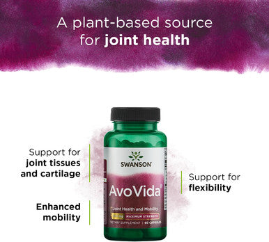 Swanson Avocado Soy AvoVida Maximum Strength ASU Supplement for Joints 300 mg 60 Capsules
