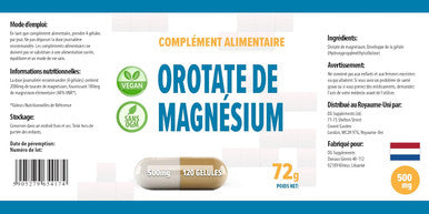 Magnesium Orotate 2000Mg Per Serving 120 Vegan Capsules, Certificate Of Analysis By Agrolab Germany, High Strength Supplement, No Fillers Or Bulkers, Gluten And Gmo