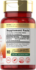 Carlyle Chewable Vitamin D3 6000 Iu Tablets | 180 Count | Natural Berry Flavor | Vegetarian, Non-Gmo And Gluten Free