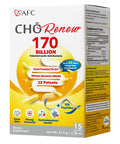 AFC Japan Cho Renew -170 Billions Patented Probiotics, 3X More Effective, with Silk Peptide & Fiber, for Clearer Skin, Stomach Resistant, No Need for Refrigeration, 15 sachets