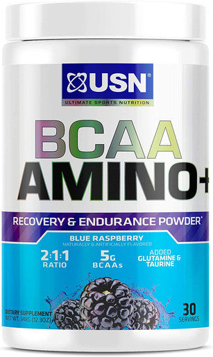 USN Supplements BCAA Amino + Supplement, Blue Raspberry, 11.60 Oz