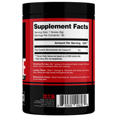 MTS Nutrition Creapure Creatine Powder - Muscle Growth & Recovery Supplement - 80 Servings Unflavored