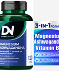 Divinity Nutra Magnesium Ashwagandha Supplement Calming Magnesium Glycinate & Malate Vitamin B6 for Muscles Bone Health Support Muscle Recovery Calm & Relaxation 468mg 120 ct (2 Month Supply)