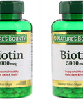 Set Of 2 NatureS Bountya' Biotin 5000 Mcg 150 Softgels