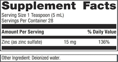 Metagenics Zinc Drink - Liquid Zinc Supplement - Trace Mineral - Immune System & Enzymes Support - with Zinc Sulfate - Non-GMO Gluten- Vegetarian - 4.7 fl oz