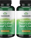 Swanson Argentinian Desiccated Beef Liver - 100% Pure Defatted 500 mg 120 Caps 2 Pack