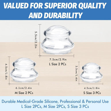 Elera Silicone Cupping Therapy Set, Professionally Chinese Massage Cups For Cupping Therapy And Cellulite Reduction (7 Cups)