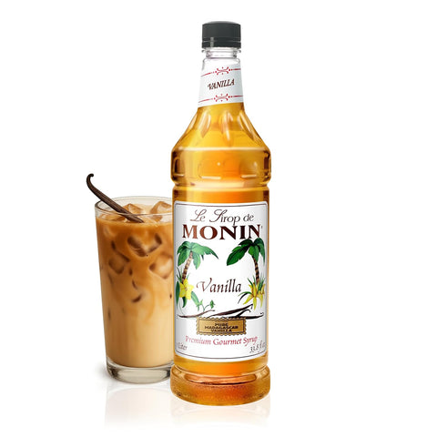 Monin - Honey Syrup, Smooth Sweet Honey Flavor, Great for Teas, Lemonades, Cocktails, & Coffee, Gluten-Free, Non-GMO (1 Liter)