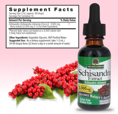 Nature'S Answer Schisandra Berry Extract - Alcohol Gluten Stress Fatigue Relaxing Support - Made in USA - Adrenal Support Supplements for Everyone
