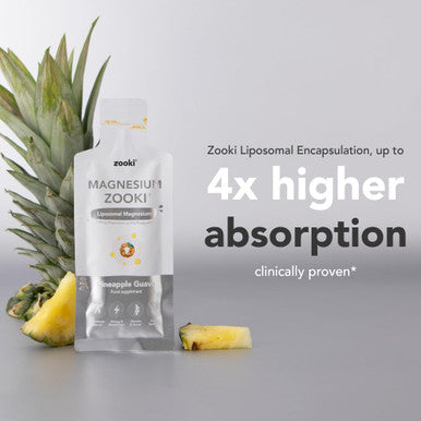 Zooki 1500mg Liposomal Magnesium Bis-Glycinate Liquid Sachets 200mg Elemental Magnesium | 4x Higher Absorption | Sleep Stress Muscle Function Cramps Heart Health (Pineapple Guava flavour 30x15ml)