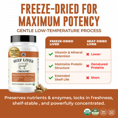 Left Coast Performance USDA Organic Beef Liver Capsules Grass Fed & Pasture Raised in Australia Nutrient Dense Superfood for Energy & Wellness No Fillers Freeze-Dried Liver Supplement 180 Capsules