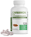 Bronson Cinnamon Plus Chromium Picolinate Supplement, High Potency Chromium, Non-Gmo, 120 Vegetarian Capsules