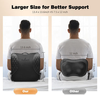 Back Massager With Heat, Percussion & Shiatsu 2-In-1 Massager For Lower Back Pain Relief, 3D Deep Tissue Kneading Massage Pillow For Back, Waist, Leg, Foot Relax, Gifts For Women Men