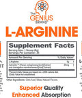 Genius L Arginine Powder Fermented LArginine Nitric Oxide Supplement Natural Muscle Builder NO Booster for Healthy Blood Pressure Protein Synthesis and Strength Building Lemon 30 Sv